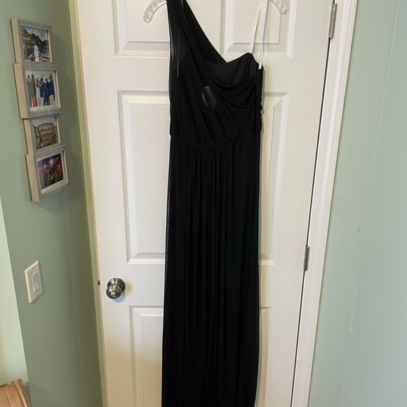 David’s Bridal One Shoulder Bridesmaid Dress - Black - Picture 2 of 5